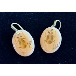 Vintage Insect Art Dangle Earrings Resin Dome Paper Art Nature Bug Earrings